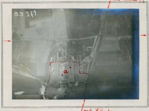 Foto vom Übungsflug an der Artillerie-Beobachterschule Jüterbog: Fabrik südlich von Bahnhof Zahna (Luftbild)