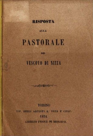 Risposta alla pastorale del vescovo di Nizza