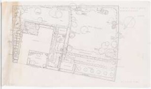 Garten Frau A. von Borsig, Berlin-Nikolassee: Lageplan mit Gartenplan 1:100