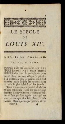 Chapitre Premier. Introduction