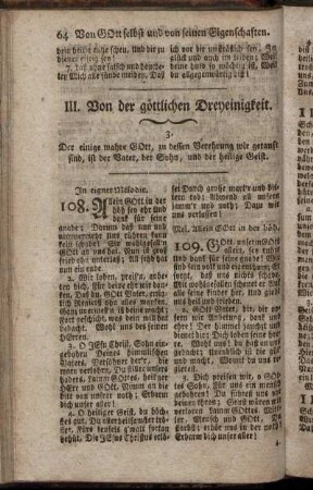 III. Von der göttlichen Dreyeinigkeit.