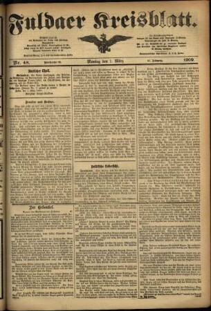 Ausgabe vom Montag, den 01. März 1909.