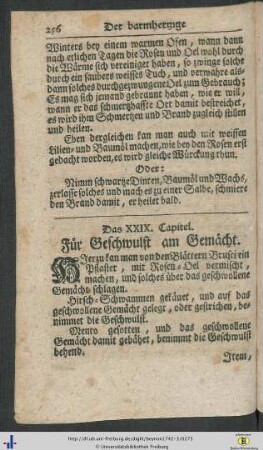 Cap. XXIX. Für Geschwulst am Gemächt - XXX. Für die geschwollene Bein.