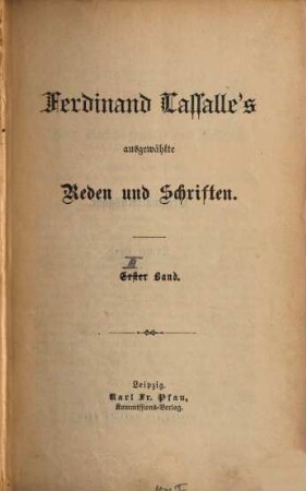 Ferdinand Lassalle's ausgewählte Reden und Schriften, 3