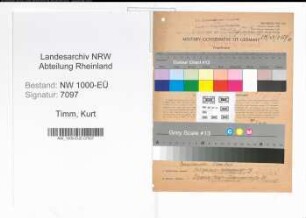 Entnazifizierung Kurt Timm, geb. 03.05.1913 (Kaufmann)