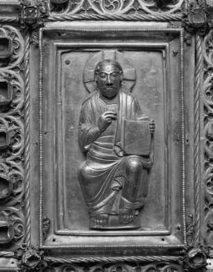 Evangeliar aus Zwiefalten — Thronender Christus mit den vier Evangelistensymbolen
