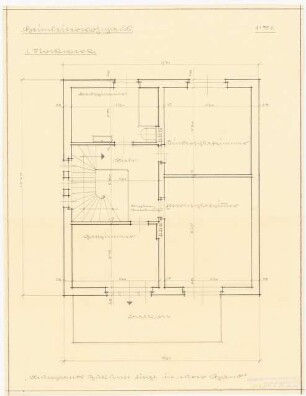 Jugenderholungsheim Schinkelwettbewerb 1943: Heimleiter-Wohnhaus. Grundriss 1. Obergeschoss 1:50