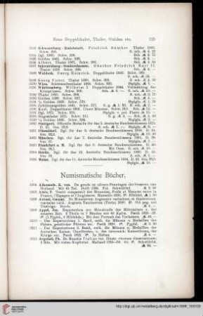 Numismatische Bücher (Nr. 3206-3379)
