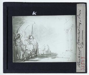 Rembrandt, Heilung des Tobias (Zeichnung Benesch 545) (Paris Louvre INV 22951)