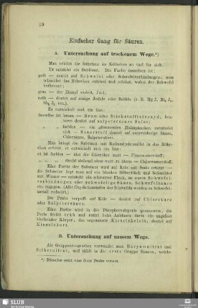 Einfacher Gang für Säuren