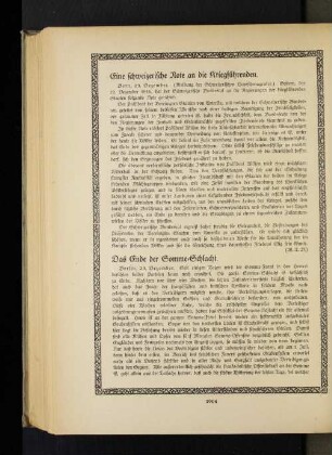 Eine schweizerische Note an die Kriegführenden.