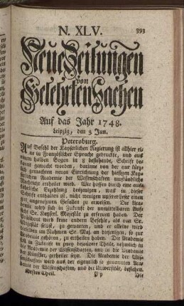 N. XLV. Leipzig, den 3 Jun. - N. LII. Leipzig, den 27 Jun.
