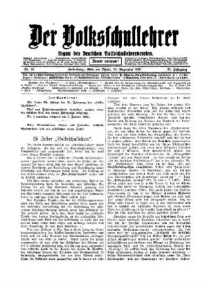 25 Jahre "Volksschullehrer"