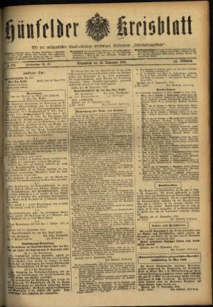 Ausgabe vom Samstag, den 21. September 1918.