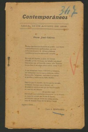 Para José Gálvez