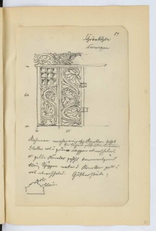 Schrank aus Norwegen: Ansicht (aus: Skizzen- und Fotoalbum 27)