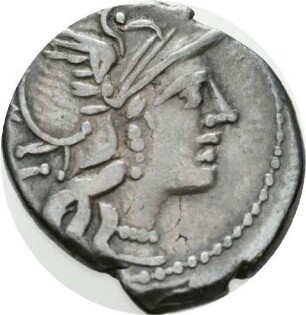 Denar des P. Paetus mit Darstellung der Dioskuren