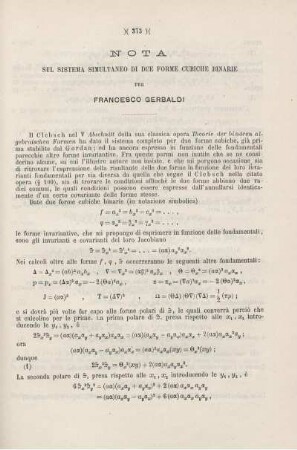 Sul sistema simultaneo di due forme cubiche binarie.