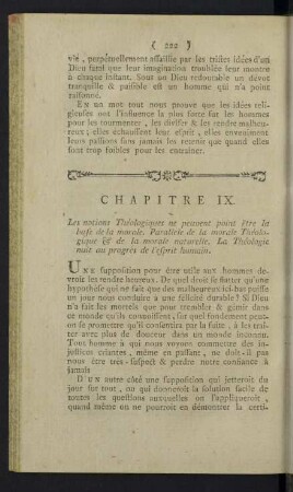 Chapitre IX. Les notion Théologiques ne peuvent point etre la base de la morale.