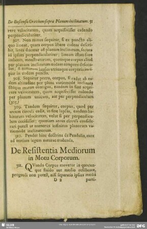 De Resistentia Mediorum in Motu Corporum