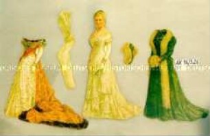 Ankleidepuppe (Kaiserin Auguste Viktoria) mit Kleidern
