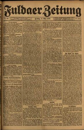 Ausgabe vom Freitag, den 21. Mai 1920.