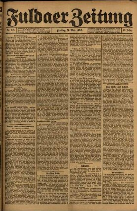 Ausgabe vom Freitag, den 21. Mai 1920.