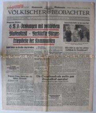 NS-Tageszeitung "Völkischer Beobachter" zur Lage nach dem Sturz der Regierung von Papen
