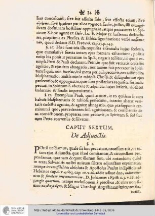 Caput Sextum. De Adjunctis