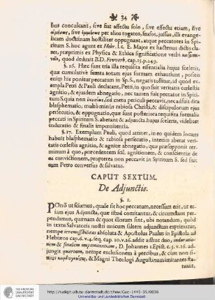 Caput Sextum. De Adjunctis