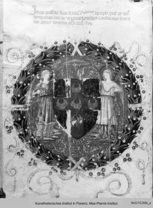 Zierseite mit dem Wappen des Kardinals Enea Silvio Piccolomini - Missale Romanum cum kalendario