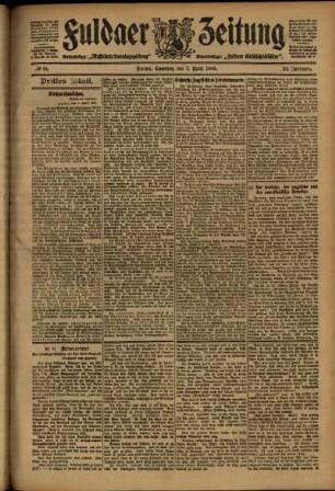 Dritte Ausgabe vom Samstag, den 07. April 1906.