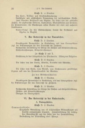 V. Der Unterricht in der Raumlehre