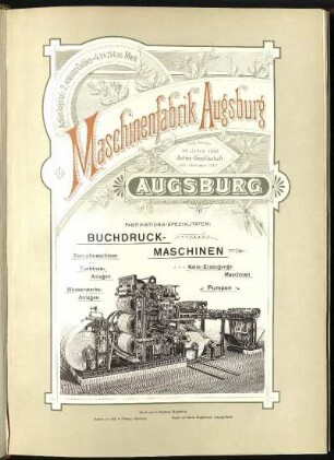 Maschinenfabrik Augsburg, Fabrikations-Spezialitäten: Buchdruck-Maschinen
