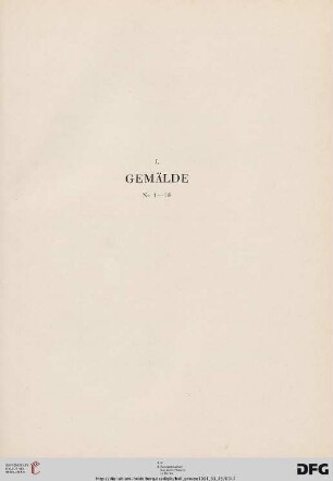 Gemälde (Nr. 1-18)