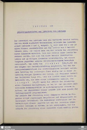 Kapitel III Abänderungsmethoden zur Inversion von Matrizen