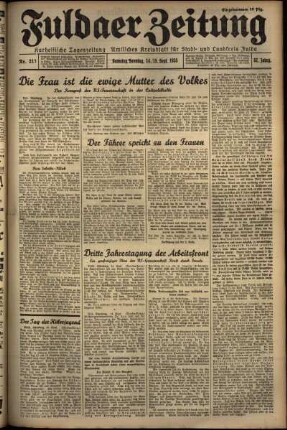 Erste Ausgabe vom Samstag, den 14. September 1935.