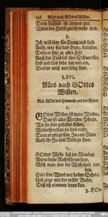 LXVI. Alles nach Gottes Willen.