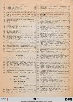 Zweiter Auktionstag: Samstag, den 7. November 1936, 3 Uhr nachmittags (Nr. 311-621)