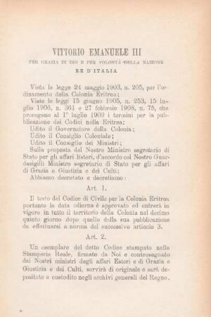 Vittorio Emanuele III per grazia de Dio e per volontà della nazione Re d'Italia