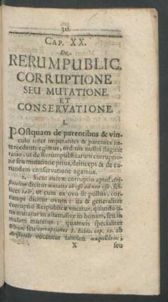 Cap. XX. De Rerum Public. Corruptione Seu Mutatione Et Conservatione