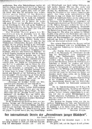 Der internationale Verein der "Freundinnen junger Mädchen"