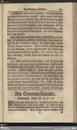 Am Sonntag Cantate. Evangel. Joh. 16. v. 5-15