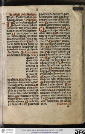 In dominicis diebus Invitatorium: Venite, exultemus domino.