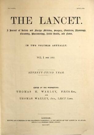 The lancet. 1895, Vol. 1