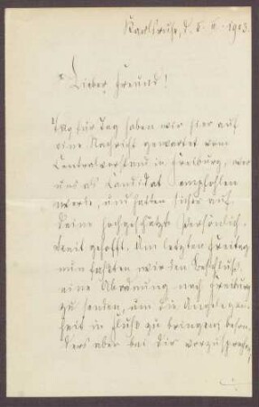 Schreiben an Constantin Fehrenbach, Kandidatur für die Reichstagswahlen 1903