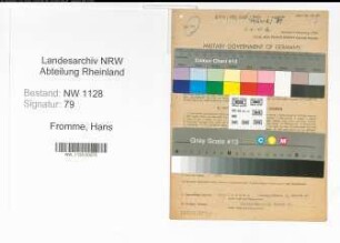 Entnazifizierung Hans Fromme , geb. 22.08.1907 (Polizist)