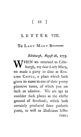 LETTER VIII. - To Lady Mary B