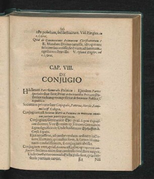 Cap. VIII. De Coniugio