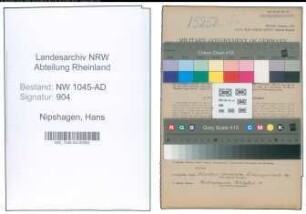 Entnazifizierung Hans Nipshagen , geb. 07.12.1907 (Sekretaer)